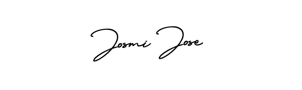 How to make Josmi Jose name signature. Use AmerikaSignatureDemo-Regular style for creating short signs online. This is the latest handwritten sign. Josmi Jose signature style 3 images and pictures png