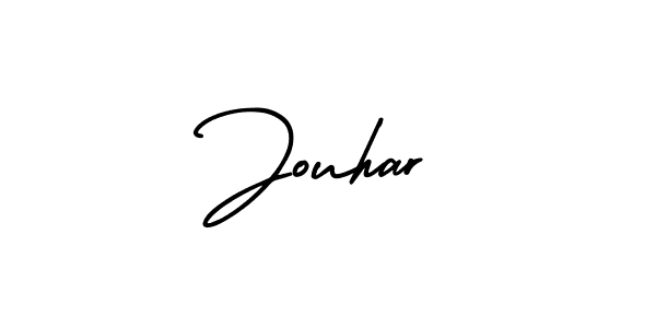 Use a signature maker to create a handwritten signature online. With this signature software, you can design (AmerikaSignatureDemo-Regular) your own signature for name Jouhar. Jouhar signature style 3 images and pictures png