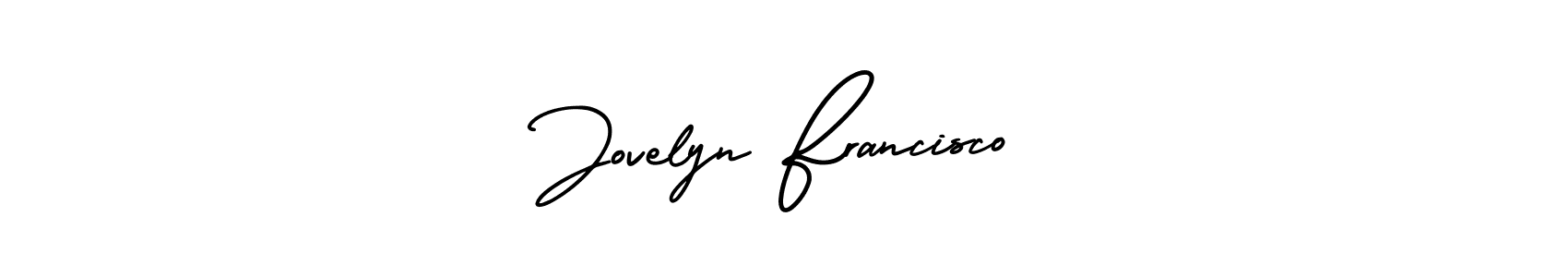 Use a signature maker to create a handwritten signature online. With this signature software, you can design (AmerikaSignatureDemo-Regular) your own signature for name Jovelyn Francisco. Jovelyn Francisco signature style 3 images and pictures png