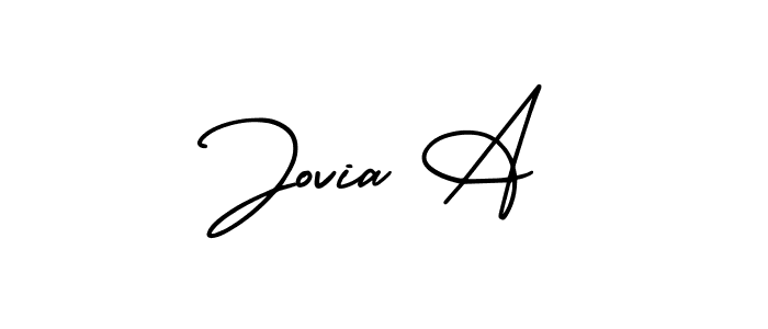 Create a beautiful signature design for name Jovia A. With this signature (AmerikaSignatureDemo-Regular) fonts, you can make a handwritten signature for free. Jovia A signature style 3 images and pictures png