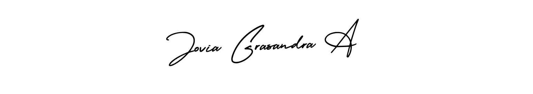 How to make Jovia Grasandra A name signature. Use AmerikaSignatureDemo-Regular style for creating short signs online. This is the latest handwritten sign. Jovia Grasandra A signature style 3 images and pictures png