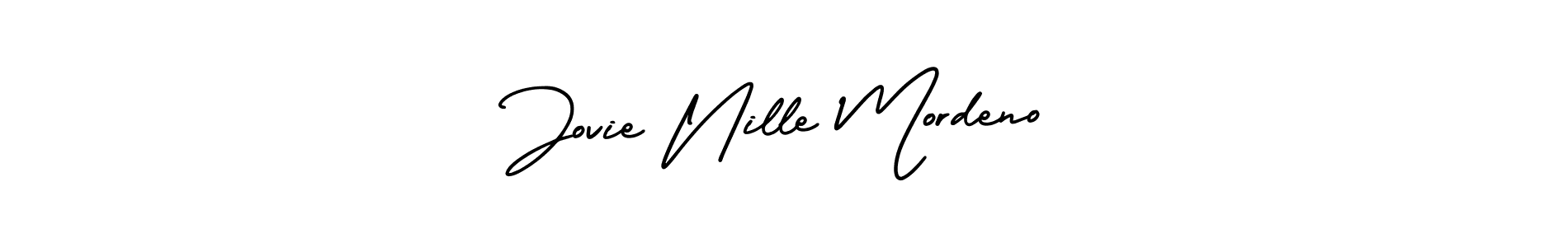 AmerikaSignatureDemo-Regular is a professional signature style that is perfect for those who want to add a touch of class to their signature. It is also a great choice for those who want to make their signature more unique. Get Jovie Nille Mordeno name to fancy signature for free. Jovie Nille Mordeno signature style 3 images and pictures png
