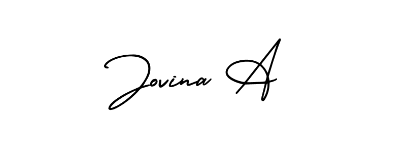 How to make Jovina A signature? AmerikaSignatureDemo-Regular is a professional autograph style. Create handwritten signature for Jovina A name. Jovina A signature style 3 images and pictures png