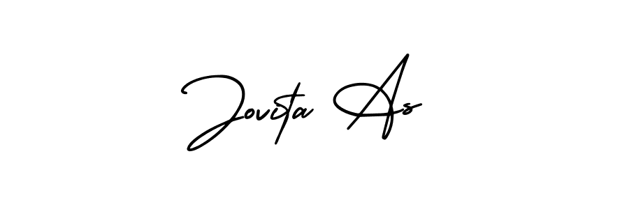 Use a signature maker to create a handwritten signature online. With this signature software, you can design (AmerikaSignatureDemo-Regular) your own signature for name Jovita As. Jovita As signature style 3 images and pictures png