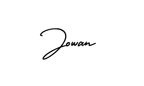 Jowan stylish signature style. Best Handwritten Sign (AmerikaSignatureDemo-Regular) for my name. Handwritten Signature Collection Ideas for my name Jowan. Jowan signature style 3 images and pictures png