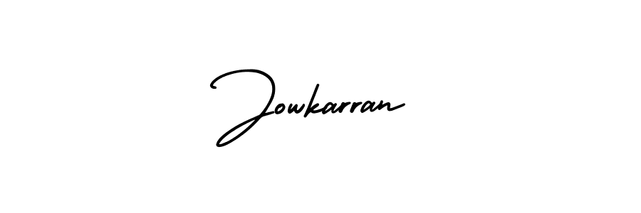 AmerikaSignatureDemo-Regular is a professional signature style that is perfect for those who want to add a touch of class to their signature. It is also a great choice for those who want to make their signature more unique. Get Jowkarran name to fancy signature for free. Jowkarran signature style 3 images and pictures png