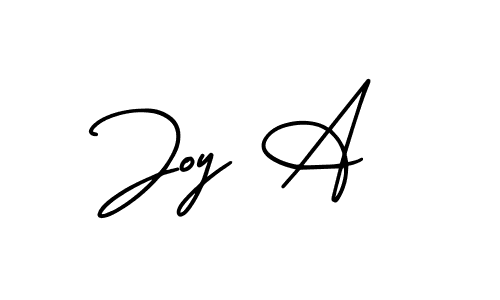 You should practise on your own different ways (AmerikaSignatureDemo-Regular) to write your name (Joy A) in signature. don't let someone else do it for you. Joy A signature style 3 images and pictures png