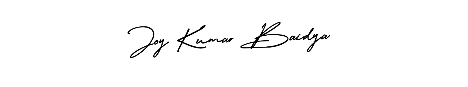 The best way (AmerikaSignatureDemo-Regular) to make a short signature is to pick only two or three words in your name. The name Joy Kumar Baidya include a total of six letters. For converting this name. Joy Kumar Baidya signature style 3 images and pictures png