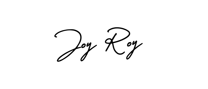 How to make Joy Roy name signature. Use AmerikaSignatureDemo-Regular style for creating short signs online. This is the latest handwritten sign. Joy Roy signature style 3 images and pictures png