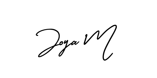 Use a signature maker to create a handwritten signature online. With this signature software, you can design (AmerikaSignatureDemo-Regular) your own signature for name Joya M. Joya M signature style 3 images and pictures png