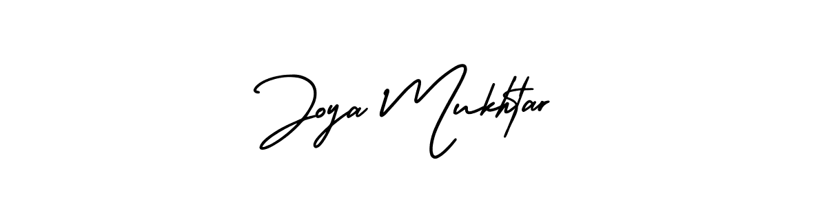 The best way (AmerikaSignatureDemo-Regular) to make a short signature is to pick only two or three words in your name. The name Joya Mukhtar include a total of six letters. For converting this name. Joya Mukhtar signature style 3 images and pictures png