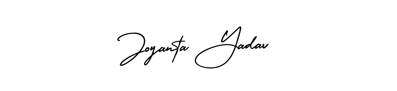 This is the best signature style for the Joyanta Yadav name. Also you like these signature font (AmerikaSignatureDemo-Regular). Mix name signature. Joyanta Yadav signature style 3 images and pictures png