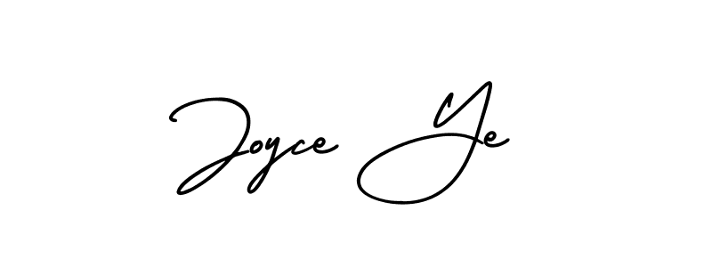 How to make Joyce Ye name signature. Use AmerikaSignatureDemo-Regular style for creating short signs online. This is the latest handwritten sign. Joyce Ye signature style 3 images and pictures png