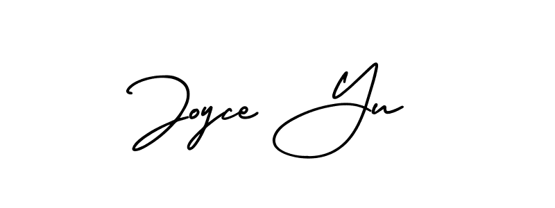 The best way (AmerikaSignatureDemo-Regular) to make a short signature is to pick only two or three words in your name. The name Joyce Yu include a total of six letters. For converting this name. Joyce Yu signature style 3 images and pictures png