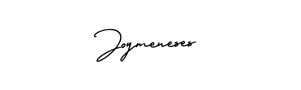 You should practise on your own different ways (AmerikaSignatureDemo-Regular) to write your name (Joymeneses) in signature. don't let someone else do it for you. Joymeneses signature style 3 images and pictures png