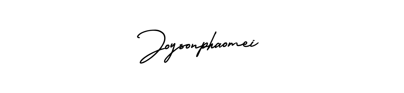 The best way (AmerikaSignatureDemo-Regular) to make a short signature is to pick only two or three words in your name. The name Joysonphaomei include a total of six letters. For converting this name. Joysonphaomei signature style 3 images and pictures png