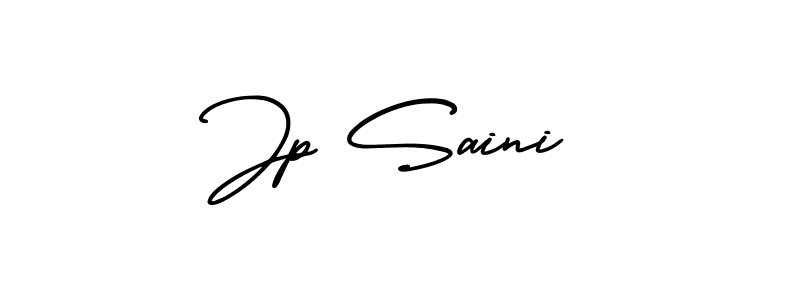 You should practise on your own different ways (AmerikaSignatureDemo-Regular) to write your name (Jp Saini) in signature. don't let someone else do it for you. Jp Saini signature style 3 images and pictures png