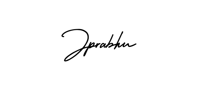 You should practise on your own different ways (AmerikaSignatureDemo-Regular) to write your name (Jprabhu) in signature. don't let someone else do it for you. Jprabhu signature style 3 images and pictures png