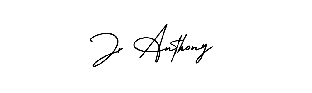 You should practise on your own different ways (AmerikaSignatureDemo-Regular) to write your name (Jr Anthony) in signature. don't let someone else do it for you. Jr Anthony signature style 3 images and pictures png