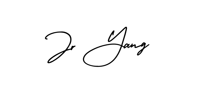 The best way (AmerikaSignatureDemo-Regular) to make a short signature is to pick only two or three words in your name. The name Jr Yang include a total of six letters. For converting this name. Jr Yang signature style 3 images and pictures png