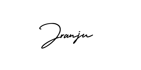 You should practise on your own different ways (AmerikaSignatureDemo-Regular) to write your name (Jranju) in signature. don't let someone else do it for you. Jranju signature style 3 images and pictures png