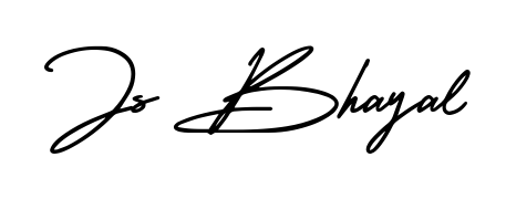 An effortless, minimalist signature concept for Js Bhayal using AmerikaSignatureDemo-Regular design. Clean lines that look great on any document. Js Bhayal signature style 3 images and pictures png