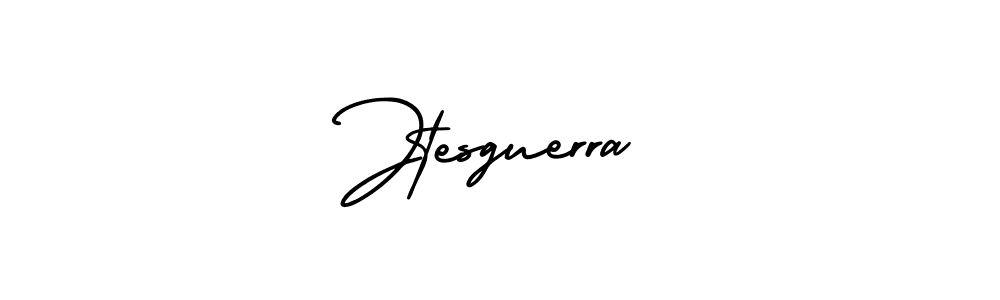 How to make Jtesguerra name signature. Use AmerikaSignatureDemo-Regular style for creating short signs online. This is the latest handwritten sign. Jtesguerra signature style 3 images and pictures png