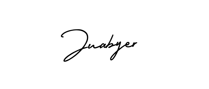 How to Draw Juabyer signature style? AmerikaSignatureDemo-Regular is a latest design signature styles for name Juabyer. Juabyer signature style 3 images and pictures png