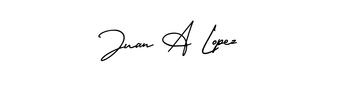 How to make Juan A Lopez name signature. Use AmerikaSignatureDemo-Regular style for creating short signs online. This is the latest handwritten sign. Juan A Lopez signature style 3 images and pictures png
