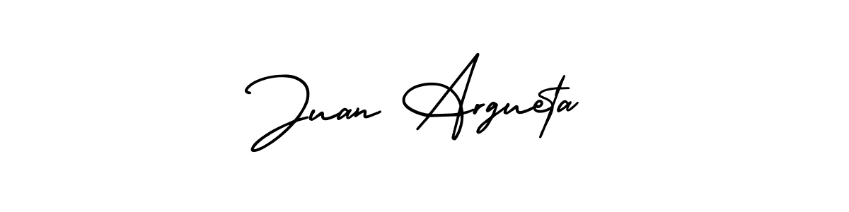 The best way (AmerikaSignatureDemo-Regular) to make a short signature is to pick only two or three words in your name. The name Juan Argueta include a total of six letters. For converting this name. Juan Argueta signature style 3 images and pictures png