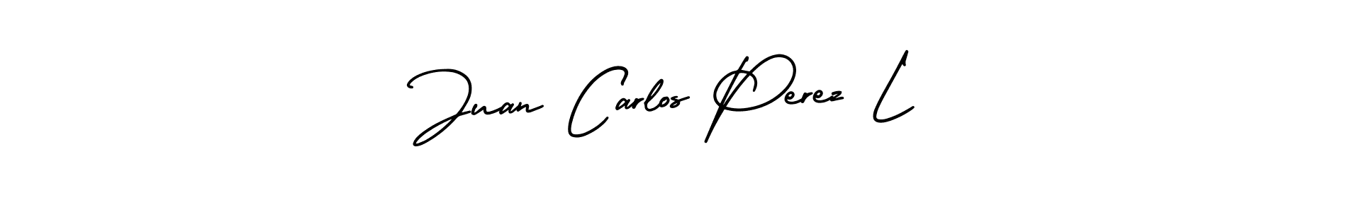 It looks lik you need a new signature style for name Juan Carlos Perez L. Design unique handwritten (AmerikaSignatureDemo-Regular) signature with our free signature maker in just a few clicks. Juan Carlos Perez L signature style 3 images and pictures png