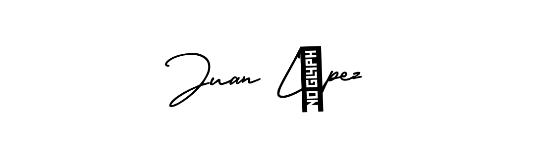 Design your own signature with our free online signature maker. With this signature software, you can create a handwritten (AmerikaSignatureDemo-Regular) signature for name Juan López. Juan López signature style 3 images and pictures png