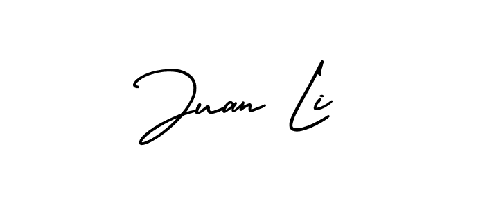 AmerikaSignatureDemo-Regular is a professional signature style that is perfect for those who want to add a touch of class to their signature. It is also a great choice for those who want to make their signature more unique. Get Juan Li name to fancy signature for free. Juan Li signature style 3 images and pictures png