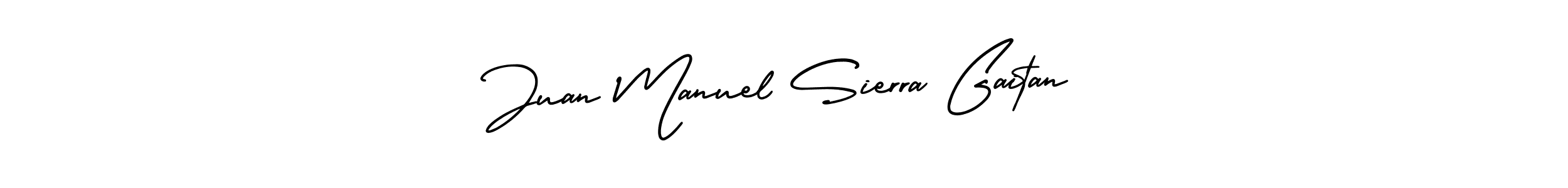 AmerikaSignatureDemo-Regular is a professional signature style that is perfect for those who want to add a touch of class to their signature. It is also a great choice for those who want to make their signature more unique. Get Juan Manuel Sierra Gaitan name to fancy signature for free. Juan Manuel Sierra Gaitan signature style 3 images and pictures png