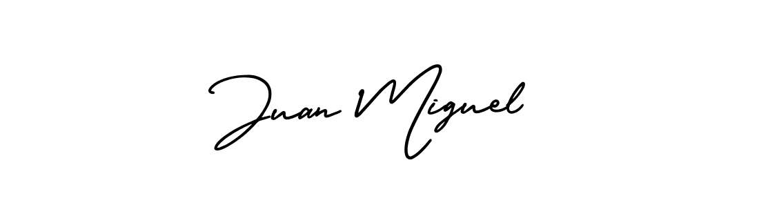 The best way (AmerikaSignatureDemo-Regular) to make a short signature is to pick only two or three words in your name. The name Juan Miguel include a total of six letters. For converting this name. Juan Miguel signature style 3 images and pictures png