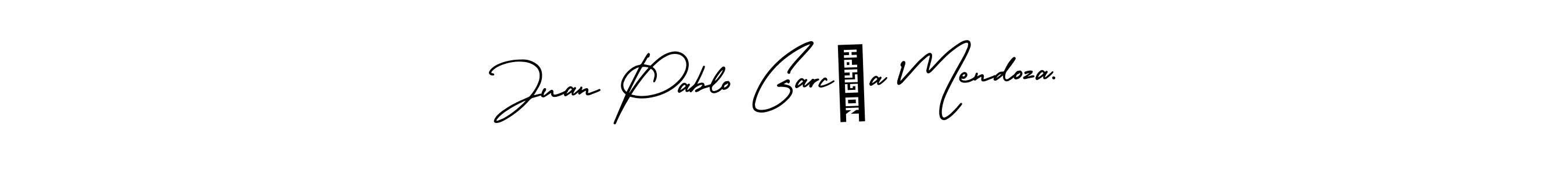 This is the best signature style for the Juan Pablo García Mendoza. name. Also you like these signature font (AmerikaSignatureDemo-Regular). Mix name signature. Juan Pablo García Mendoza. signature style 3 images and pictures png
