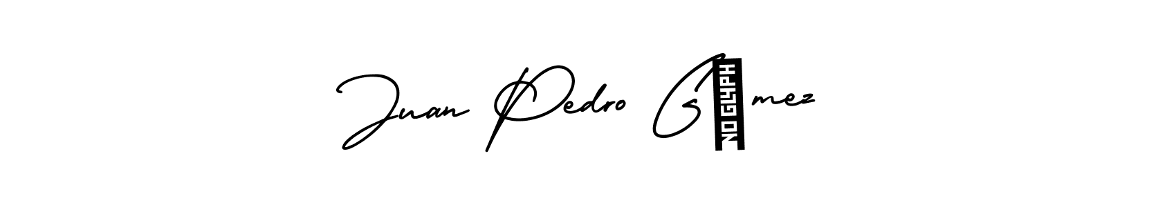 Juan Pedro Gómez stylish signature style. Best Handwritten Sign (AmerikaSignatureDemo-Regular) for my name. Handwritten Signature Collection Ideas for my name Juan Pedro Gómez. Juan Pedro Gómez signature style 3 images and pictures png