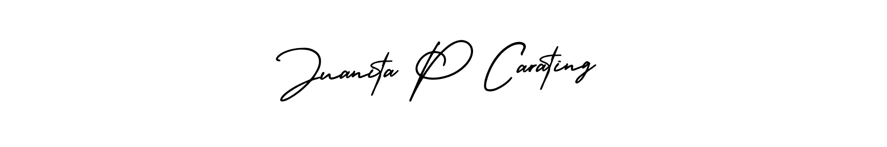 How to Draw Juanita P Carating signature style? AmerikaSignatureDemo-Regular is a latest design signature styles for name Juanita P Carating. Juanita P Carating signature style 3 images and pictures png