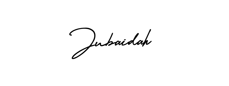 You should practise on your own different ways (AmerikaSignatureDemo-Regular) to write your name (Jubaidah) in signature. don't let someone else do it for you. Jubaidah signature style 3 images and pictures png