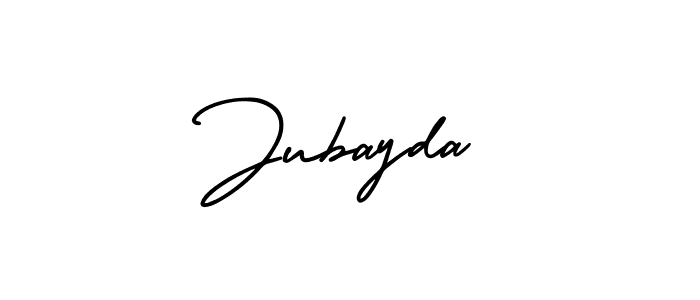 Use a signature maker to create a handwritten signature online. With this signature software, you can design (AmerikaSignatureDemo-Regular) your own signature for name Jubayda. Jubayda signature style 3 images and pictures png