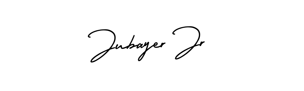 The best way (AmerikaSignatureDemo-Regular) to make a short signature is to pick only two or three words in your name. The name Jubayer Jr include a total of six letters. For converting this name. Jubayer Jr signature style 3 images and pictures png