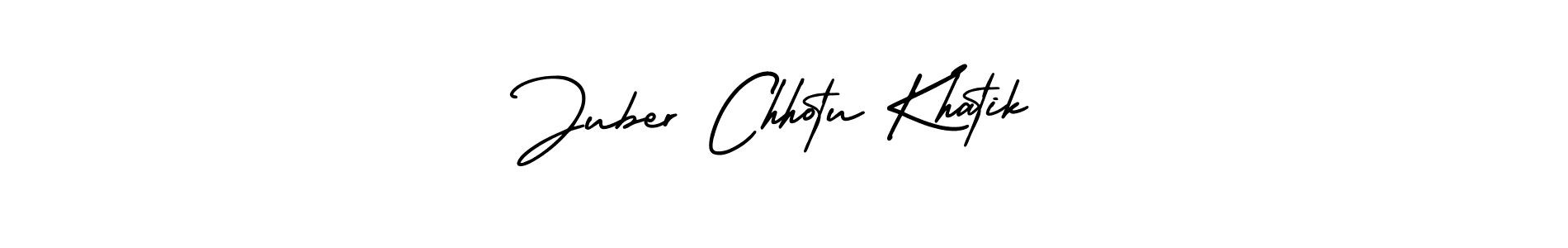 Design your own signature with our free online signature maker. With this signature software, you can create a handwritten (AmerikaSignatureDemo-Regular) signature for name Juber Chhotu Khatik. Juber Chhotu Khatik signature style 3 images and pictures png