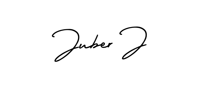 Create a beautiful signature design for name Juber J. With this signature (AmerikaSignatureDemo-Regular) fonts, you can make a handwritten signature for free. Juber J signature style 3 images and pictures png