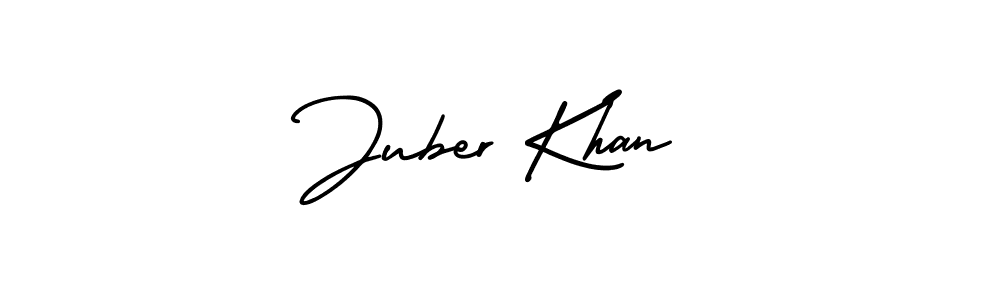 This is the best signature style for the Juber Khan name. Also you like these signature font (AmerikaSignatureDemo-Regular). Mix name signature. Juber Khan signature style 3 images and pictures png