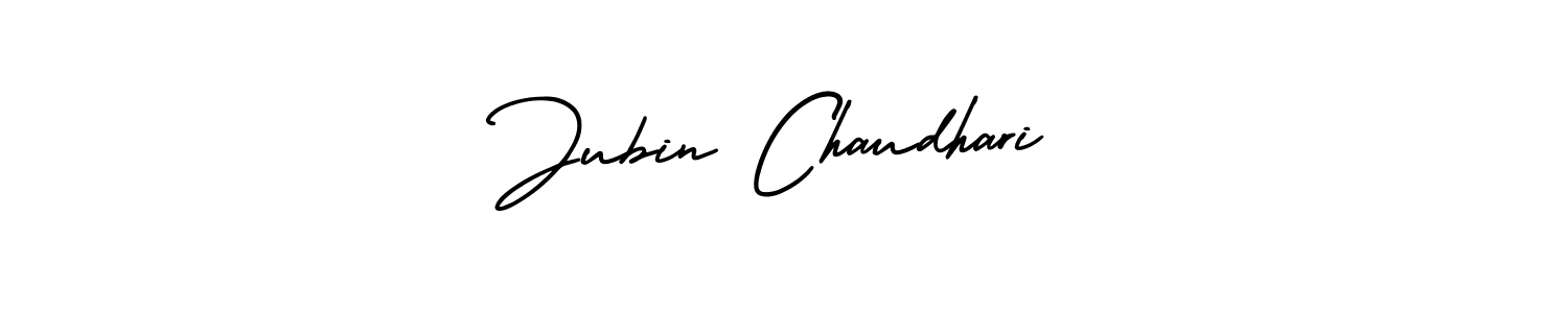 The best way (AmerikaSignatureDemo-Regular) to make a short signature is to pick only two or three words in your name. The name Jubin Chaudhari include a total of six letters. For converting this name. Jubin Chaudhari signature style 3 images and pictures png