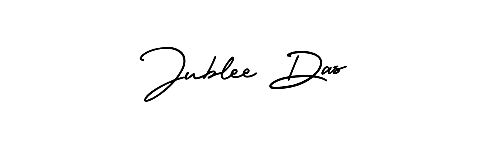 The best way (AmerikaSignatureDemo-Regular) to make a short signature is to pick only two or three words in your name. The name Jublee Das include a total of six letters. For converting this name. Jublee Das signature style 3 images and pictures png