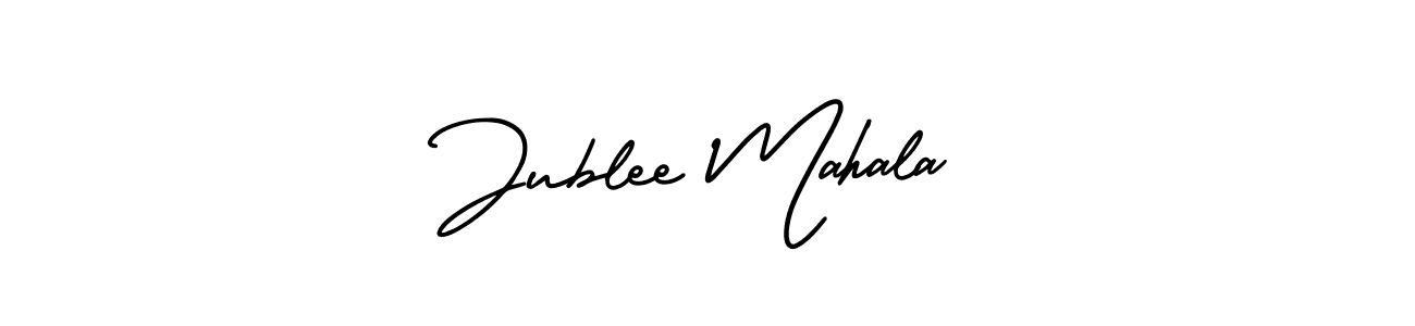 The best way (AmerikaSignatureDemo-Regular) to make a short signature is to pick only two or three words in your name. The name Jublee Mahala include a total of six letters. For converting this name. Jublee Mahala signature style 3 images and pictures png