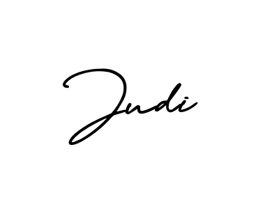 How to make Judi name signature. Use AmerikaSignatureDemo-Regular style for creating short signs online. This is the latest handwritten sign. Judi signature style 3 images and pictures png