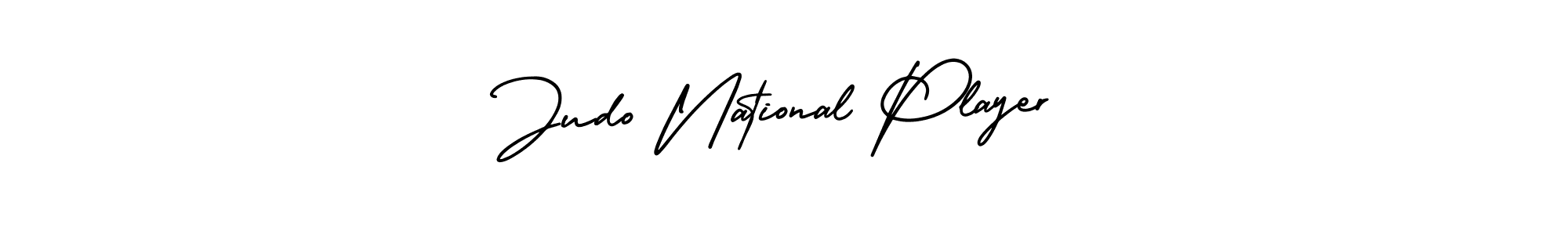 The best way (AmerikaSignatureDemo-Regular) to make a short signature is to pick only two or three words in your name. The name Judo National Player include a total of six letters. For converting this name. Judo National Player signature style 3 images and pictures png