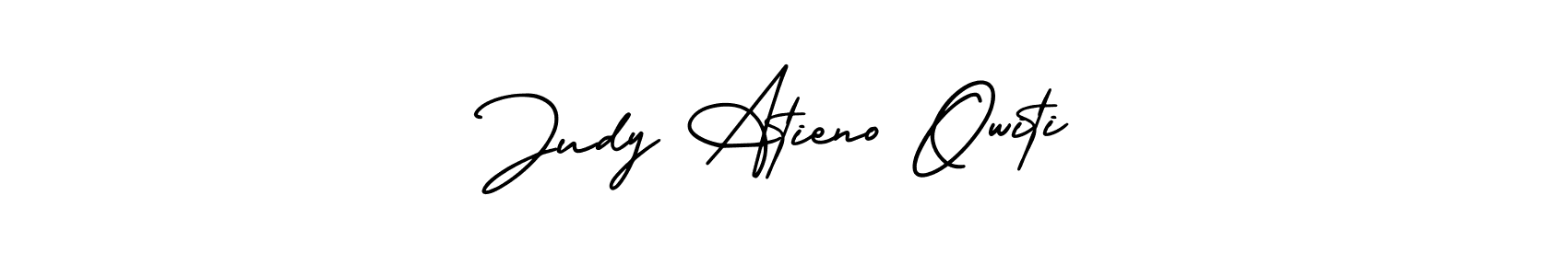 The best way (AmerikaSignatureDemo-Regular) to make a short signature is to pick only two or three words in your name. The name Judy Atieno Owiti include a total of six letters. For converting this name. Judy Atieno Owiti signature style 3 images and pictures png